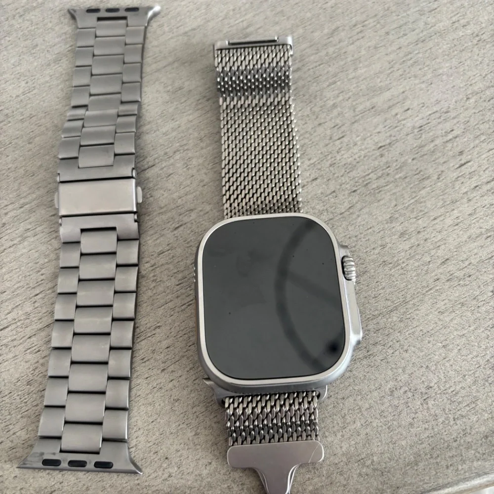 Apple Watch Ultra 2 49mm with Titanium Milanese Loop Band + Professional Band - Picture 2 of 5